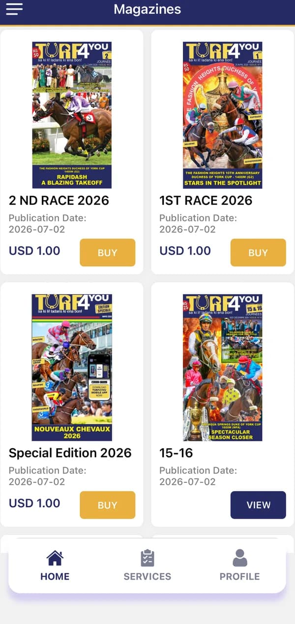 Turf4U app, editions home, by Influxe