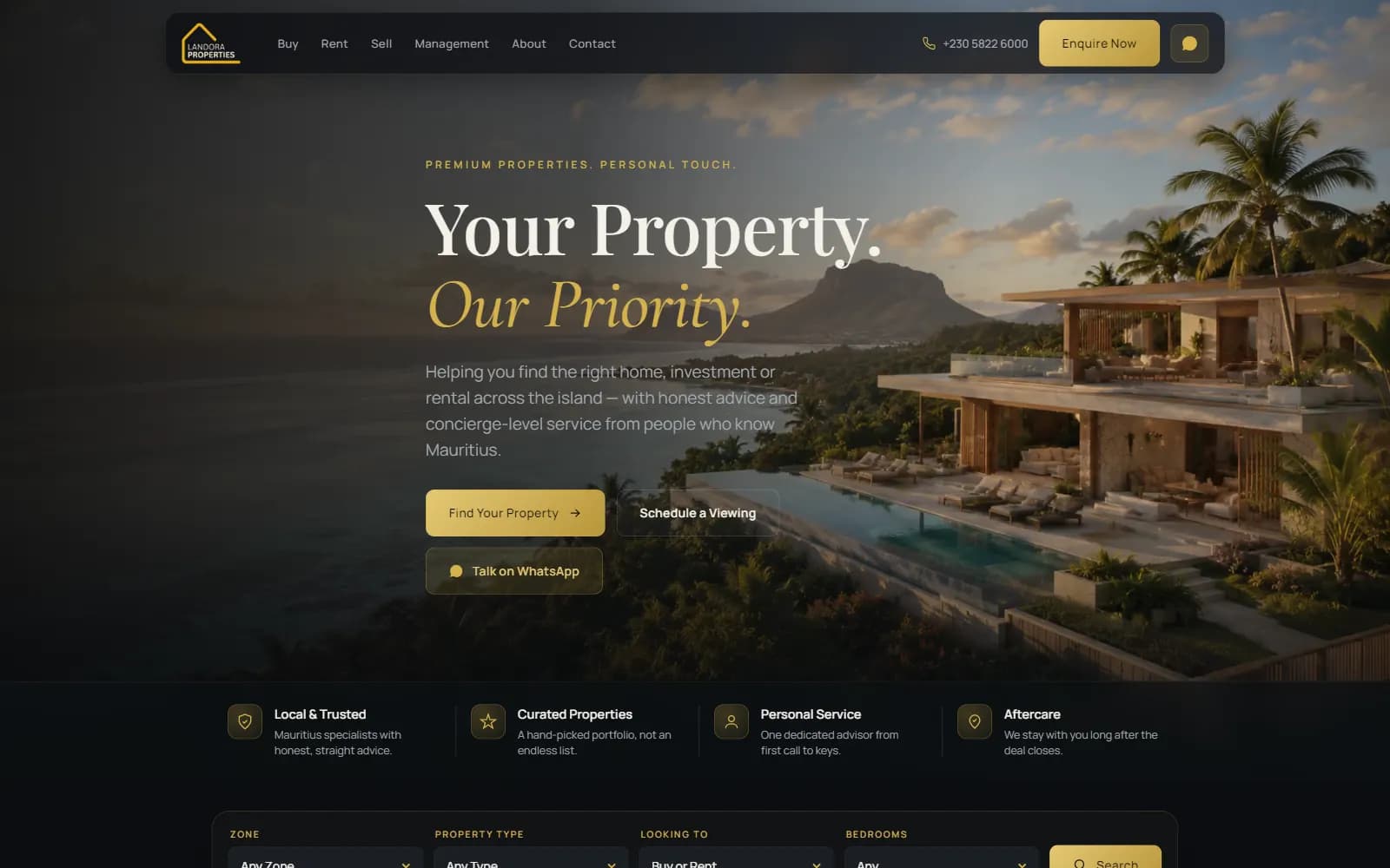 landora.mu, Une agence immobilière qui ne ressemble plus à un catalogue d'annonces.