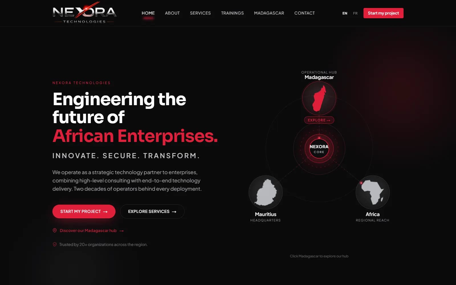 Nexora Technologies, Un cabinet qui vend la confiance, doté d'un site à la hauteur.